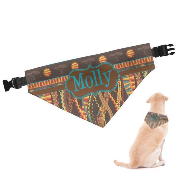 Custom African Lions & Elephants Dog Bandana - Large (Personalized)