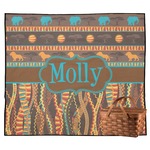 African Lions & Elephants Outdoor Picnic Blanket (Personalized)