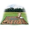 African Lions & Elephants Picnic Blanket - with Basket Hat and Book - in Use