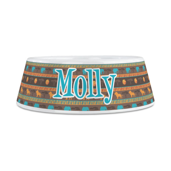 African Lions & Elephants Plastic Dog Bowls - Medium - FRONT