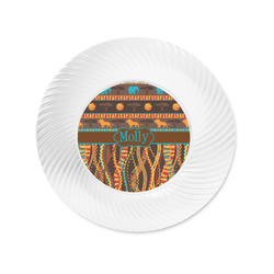 African Lions & Elephants Plastic Party Appetizer & Dessert Plates - 6" (Personalized)