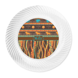 African Lions & Elephants Plastic Party Dinner Plates - 10" (Personalized)