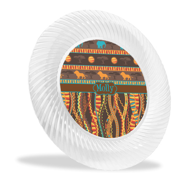 Custom African Lions & Elephants Plastic Party Dinner Plates - 10" (Personalized)
