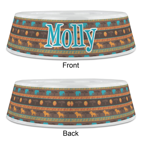 African Lions & Elephants Plastic Pet Bowls - Large - APPROVAL