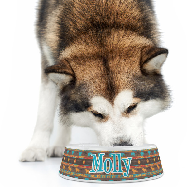 African Lions & Elephants Plastic Pet Bowls - Large - LIFESTYLE