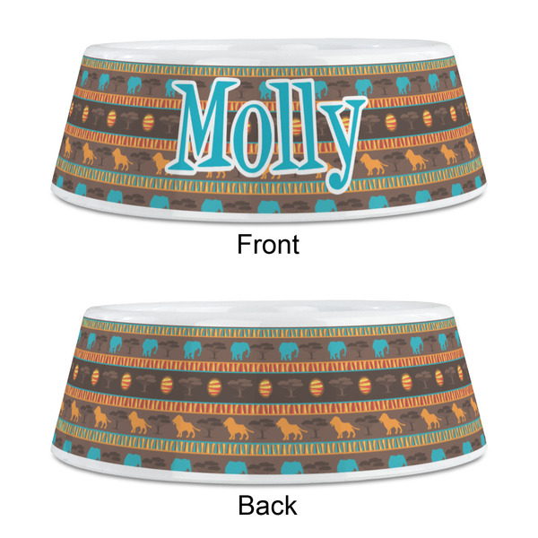 African Lions & Elephants Plastic Pet Bowls - Medium - APPROVAL