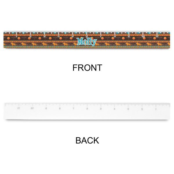 African Lions & Elephants Plastic Ruler - 12" - APPROVAL