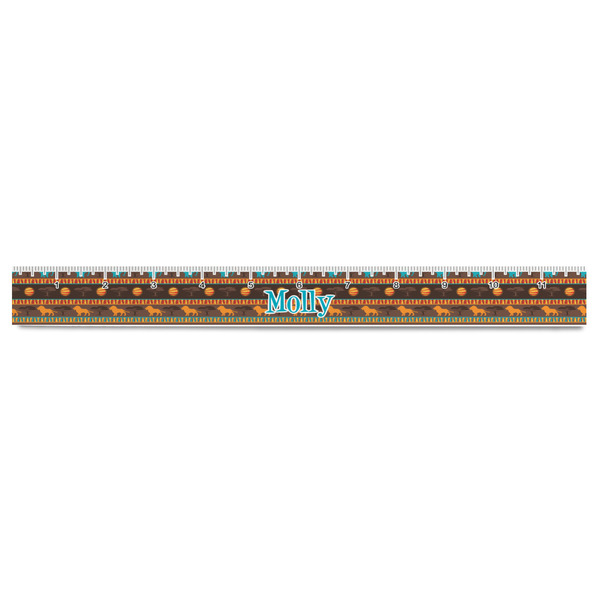 African Lions & Elephants Plastic Ruler - 12" - FRONT