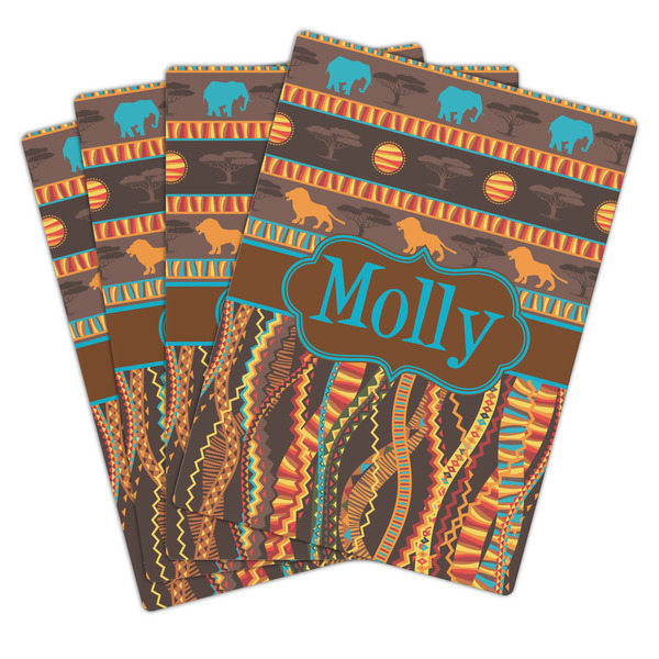 African Lions & Elephants Playing Cards - Hand Back View