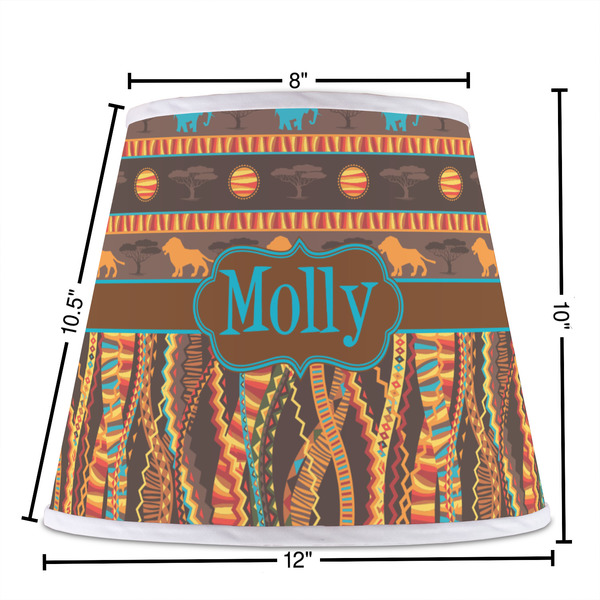 African Lions & Elephants Poly Film Empire Lampshade - Dimensions