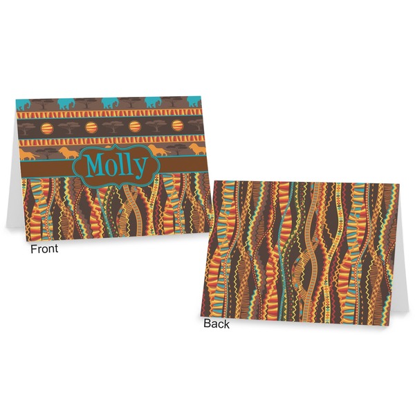 African Lions & Elephants Postcard - Front and Back