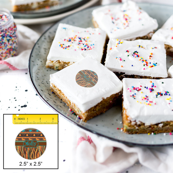 African Lions & Elephants Printed Icing Circle - Medium - In Context