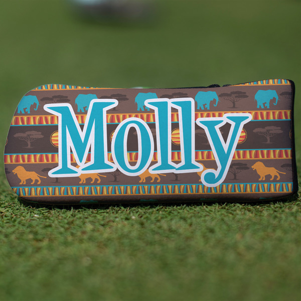 Custom African Lions & Elephants Blade Putter Cover (Personalized)