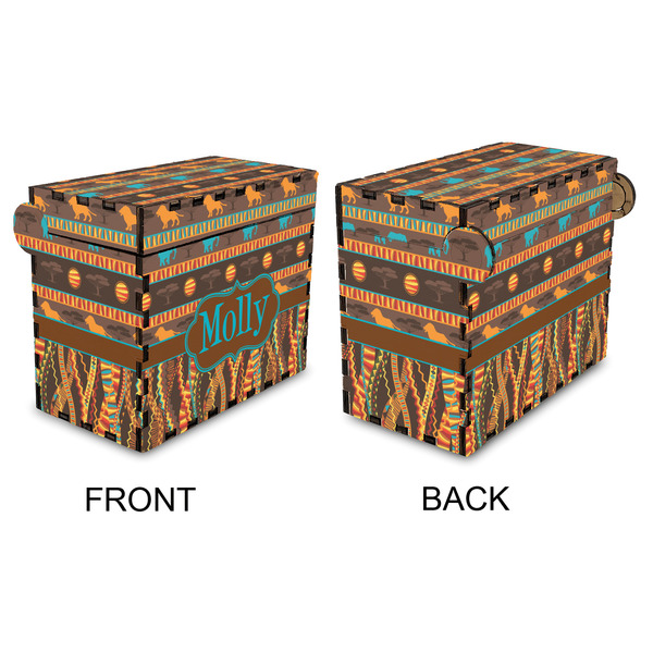 African Lions & Elephants Recipe Box - Full Color - Approval
