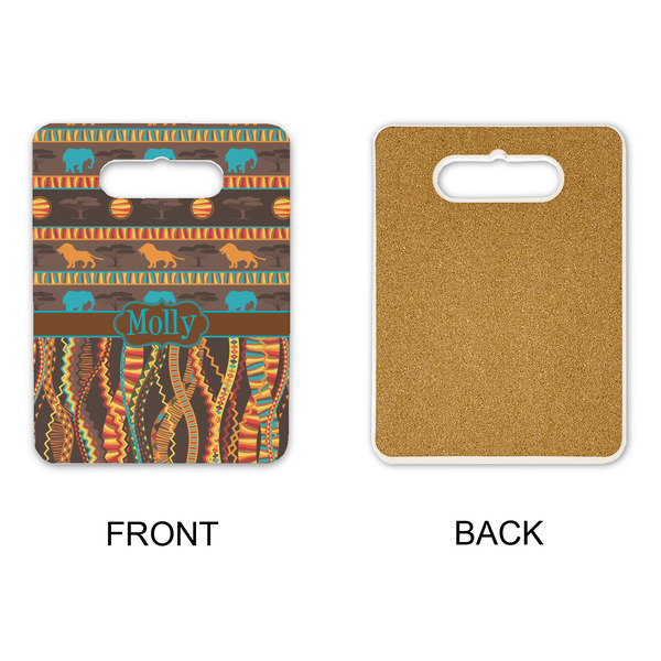 African Lions & Elephants Rectangle Trivet with Handle - APPROVAL