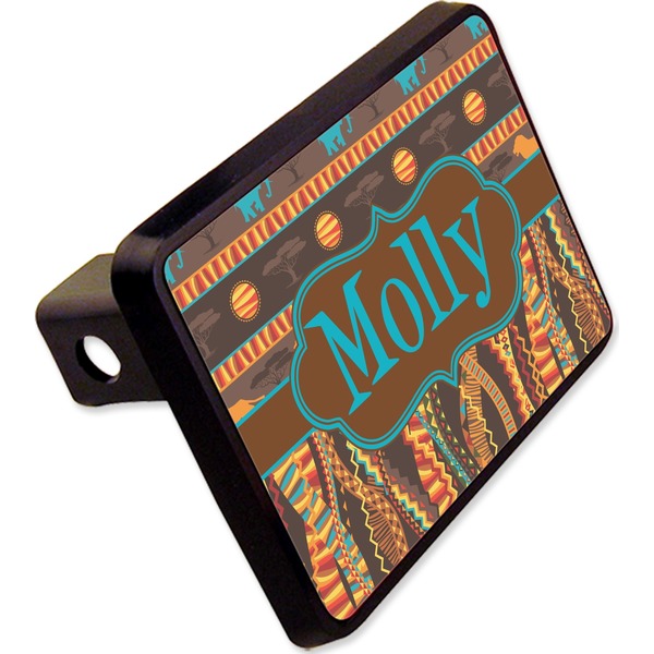 Custom African Lions & Elephants Rectangular Trailer Hitch Cover - 2" (Personalized)