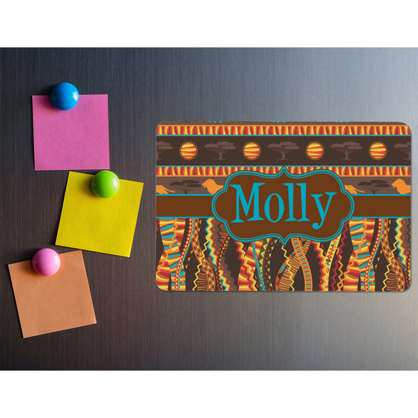 African Lions & Elephants Rectangular Fridge Magnet - LIFESTYLE