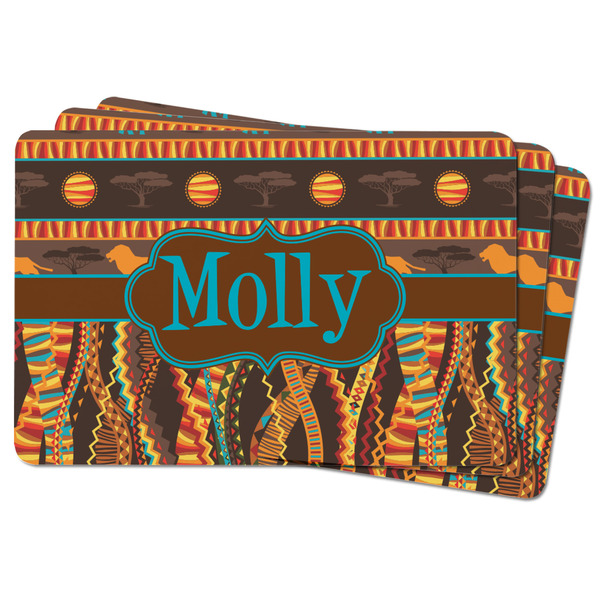 African Lions & Elephants Rectangular Fridge Magnet - THREE