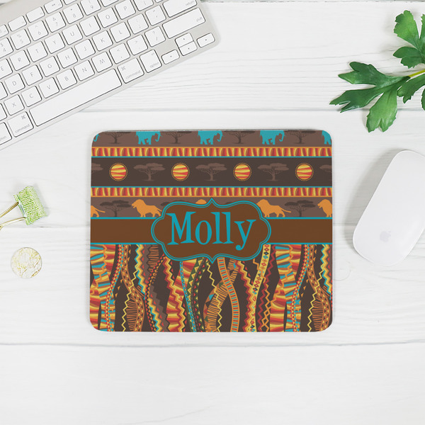 African Lions & Elephants Rectangular Mouse Pad - LIFESTYLE 2