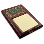 African Lions & Elephants Red Mahogany Sticky Note Holder (Personalized)