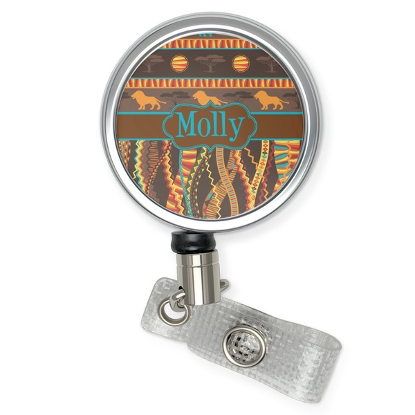 Custom African Lions & Elephants Retractable Badge Reel (Personalized)
