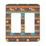 African Lions & Elephants Rocker Style Light Switch Cover - Two Switch