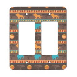 African Lions & Elephants Rocker Style Light Switch Cover - Two Switch