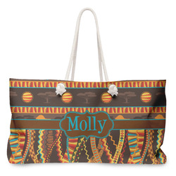 African Lions & Elephants Large Tote Bag with Rope Handles (Personalized)