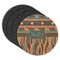 African Lions & Elephants Round Rubber Backed Coasters - Set of 4 (Personalized)