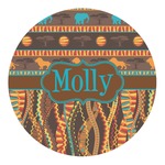 African Lions & Elephants Round Decal - Medium (Personalized)