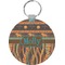 African Lions & Elephants Round Plastic Keychain (Personalized)