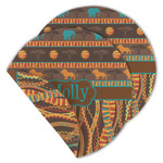 African Lions & Elephants Round Linen Placemat - Double Sided - Set of 4 (Personalized)