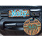 African Lions & Elephants Round Luggage Tag & Handle Wrap - In Context