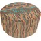 African Lions & Elephants Round Pouf Ottoman (Top)