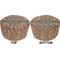 African Lions & Elephants Round Pouf Ottoman (Top and Bottom)