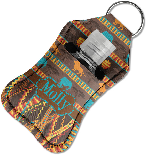 African Lions & Elephants Sanitizer Holder Keychain - Small in Case