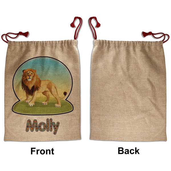 African Lions & Elephants Santa Bag - Approval - Front