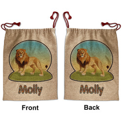 African Lions & Elephants Santa Sack - Front & Back (Personalized)
