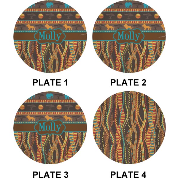 African Lions & Elephants Set of Appetizer / Dessert Plates (Approval)
