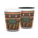 African Lions & Elephants Ceramic Shot Glass - 1.5 oz (Personalized)