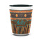 African Lions & Elephants Ceramic Shot Glass - 1.5 oz - Two Tone - Single (Personalized)