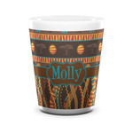 African Lions & Elephants Ceramic Shot Glass - 1.5 oz - White - Set of 4 (Personalized)