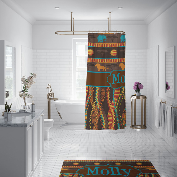 African Lions & Elephants Shower Curtain - 70"x83"