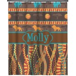 African Lions & Elephants Extra Long Shower Curtain - 70"x84" (Personalized)