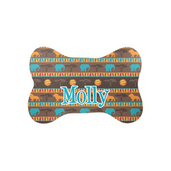 African Lions & Elephants Bone Shaped Dog Food Mat (Small) (Personalized)