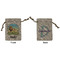 African Lions & Elephants Small Burlap Gift Bag - Front and Back