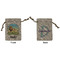 African Lions & Elephants Small Burlap Gift Bag - Front & Back (Personalized)
