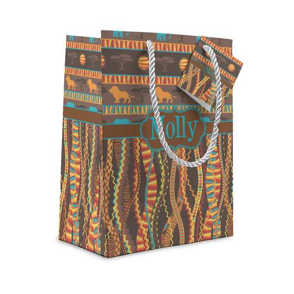 Custom African Lions & Elephants Small Gift Bag (Personalized)