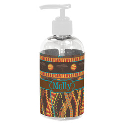 African Lions & Elephants Plastic Soap / Lotion Dispenser (8 oz - Small - White) (Personalized)
