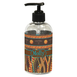 African Lions & Elephants Plastic Soap / Lotion Dispenser (8 oz - Small - Black) (Personalized)